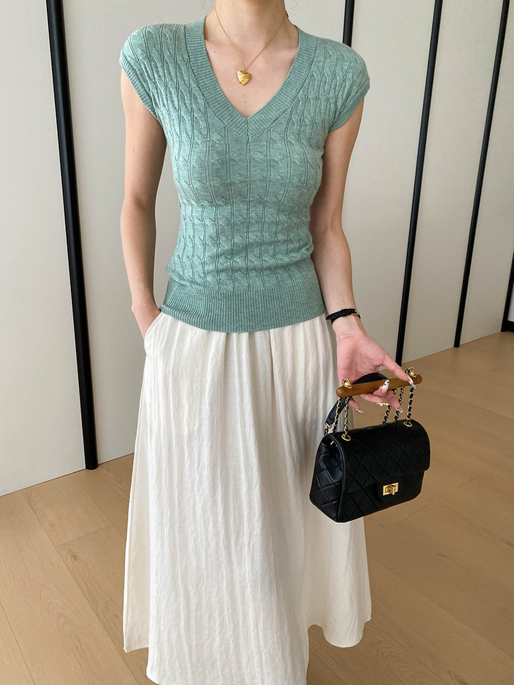 天絲亞麻混紡A字長裙,evaviva,4N-ZC09210,天絲亞麻混紡A字長裙,領500,999免運