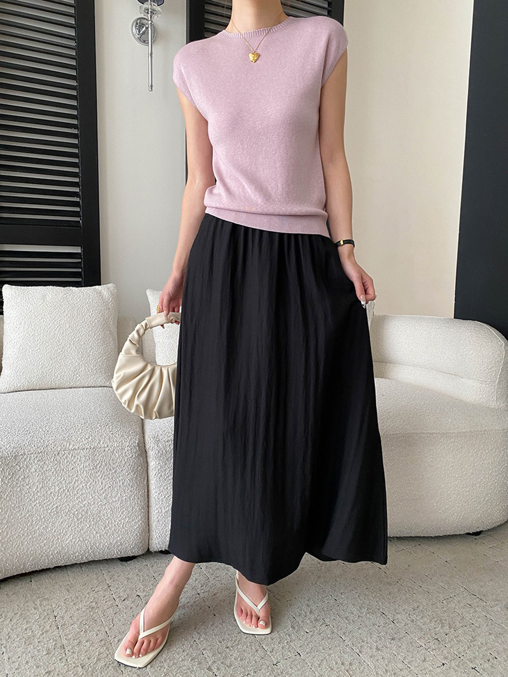 天絲亞麻混紡A字長裙,evaviva,4N-ZC09210,天絲亞麻混紡A字長裙,領500,999免運