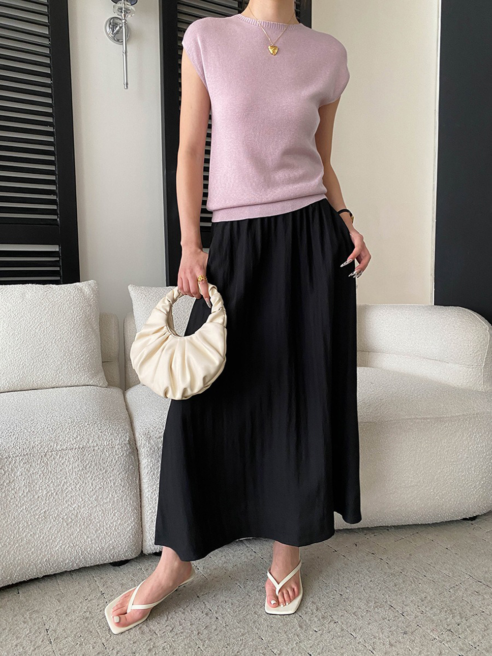 天絲亞麻混紡A字長裙,evaviva,4N-ZC09210,天絲亞麻混紡A字長裙,領500,999免運