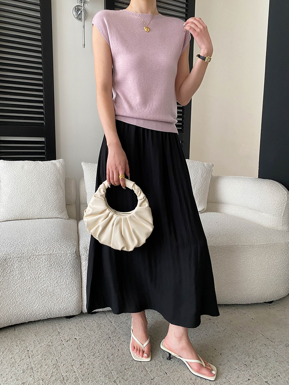 天絲亞麻混紡A字長裙,evaviva,4N-ZC09210,天絲亞麻混紡A字長裙,領500,999免運