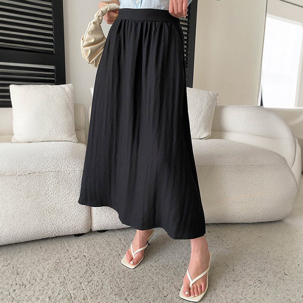 天絲亞麻混紡A字長裙