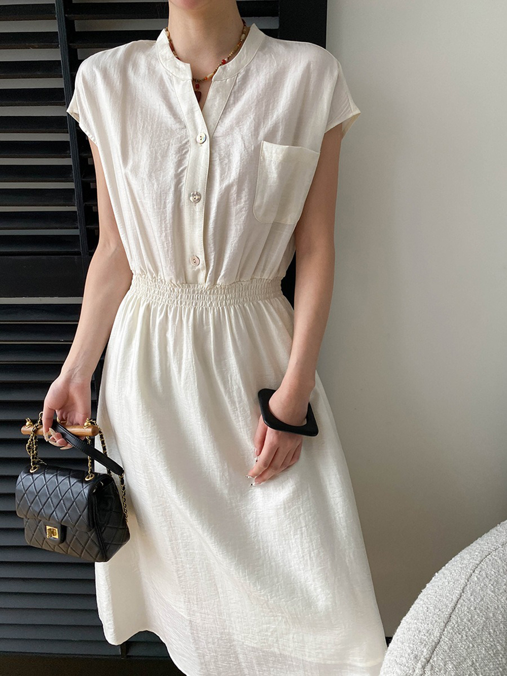 天絲混紡收腰長洋裝,evaviva,4N-ZD09213,天絲混紡收腰長洋裝,領500,999免運