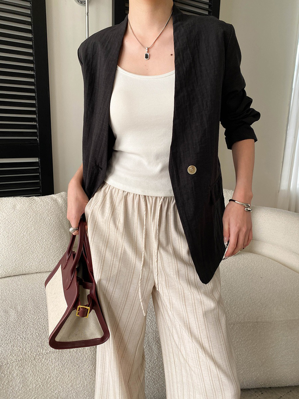 天絲混紡薄款西裝外套,evaviva,4N-ZF09212,天絲混紡薄款西裝外套,領500,999免運