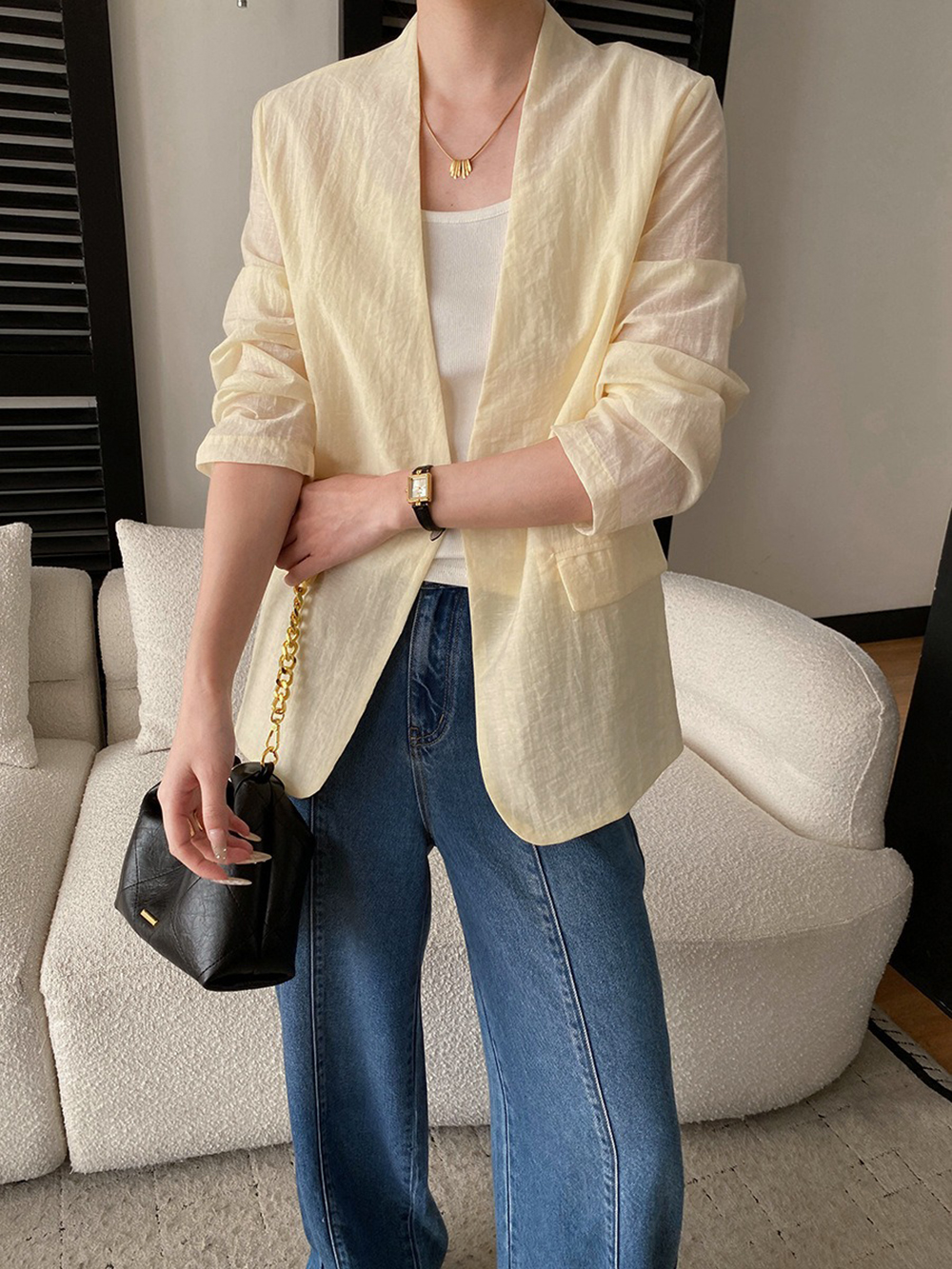 天絲混紡薄款西裝外套,evaviva,4N-ZF09212,天絲混紡薄款西裝外套,領500,999免運