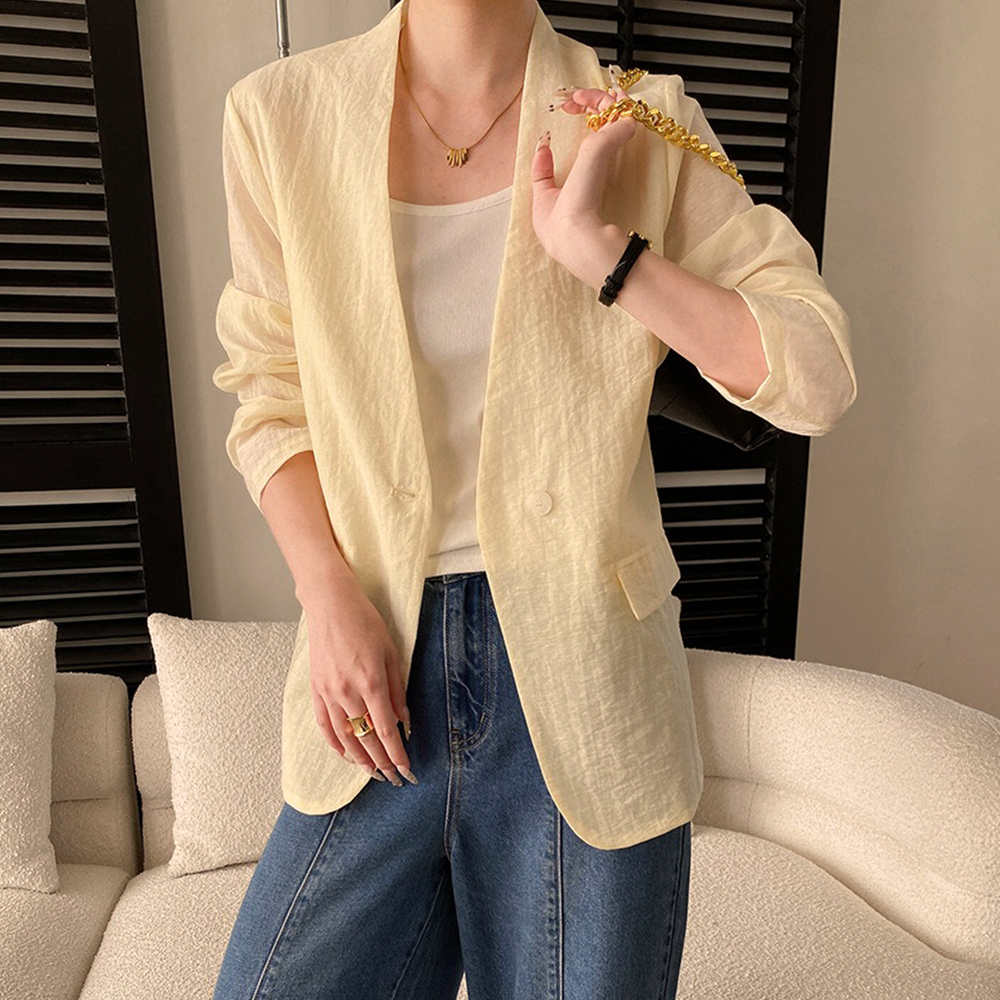 天絲混紡薄款西裝外套