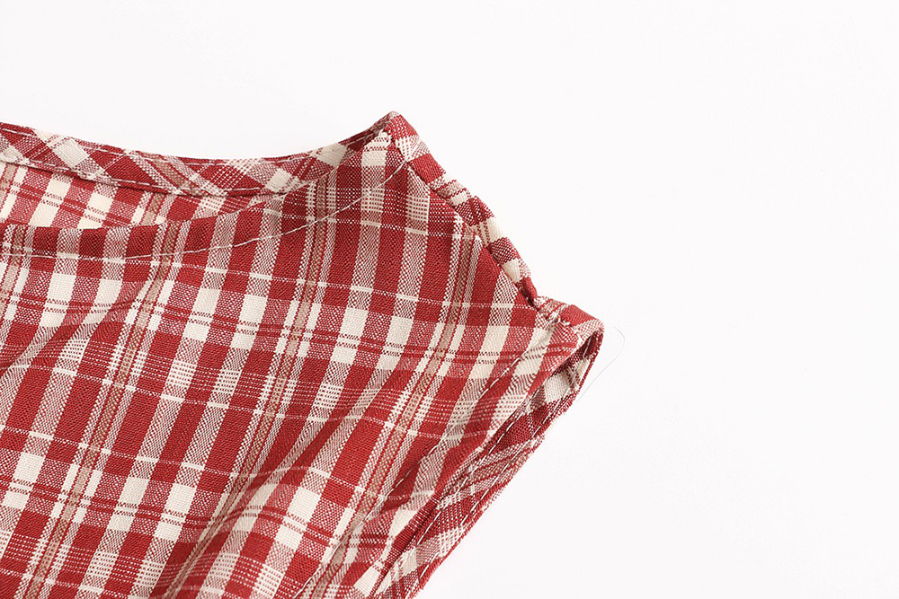 文藝風收腰格紋上衣,evaviva,8C-FD7539,文藝風收腰格紋上衣,領500,999免運