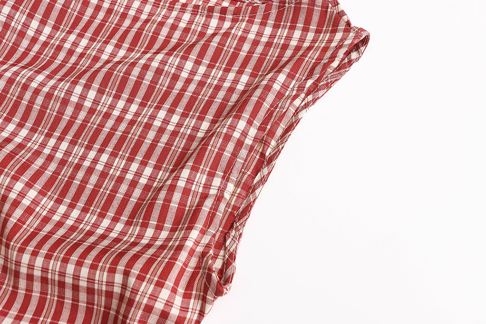 文藝風收腰格紋上衣,evaviva,8C-FD7539,文藝風收腰格紋上衣,領500,999免運