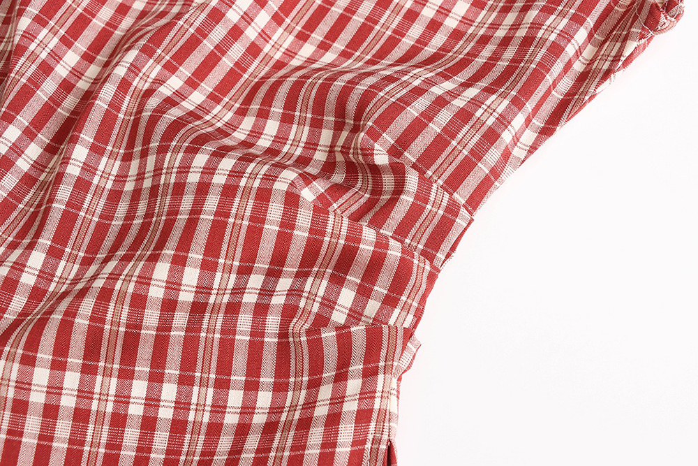 文藝風收腰格紋上衣,evaviva,8C-FD7539,文藝風收腰格紋上衣,領500,999免運