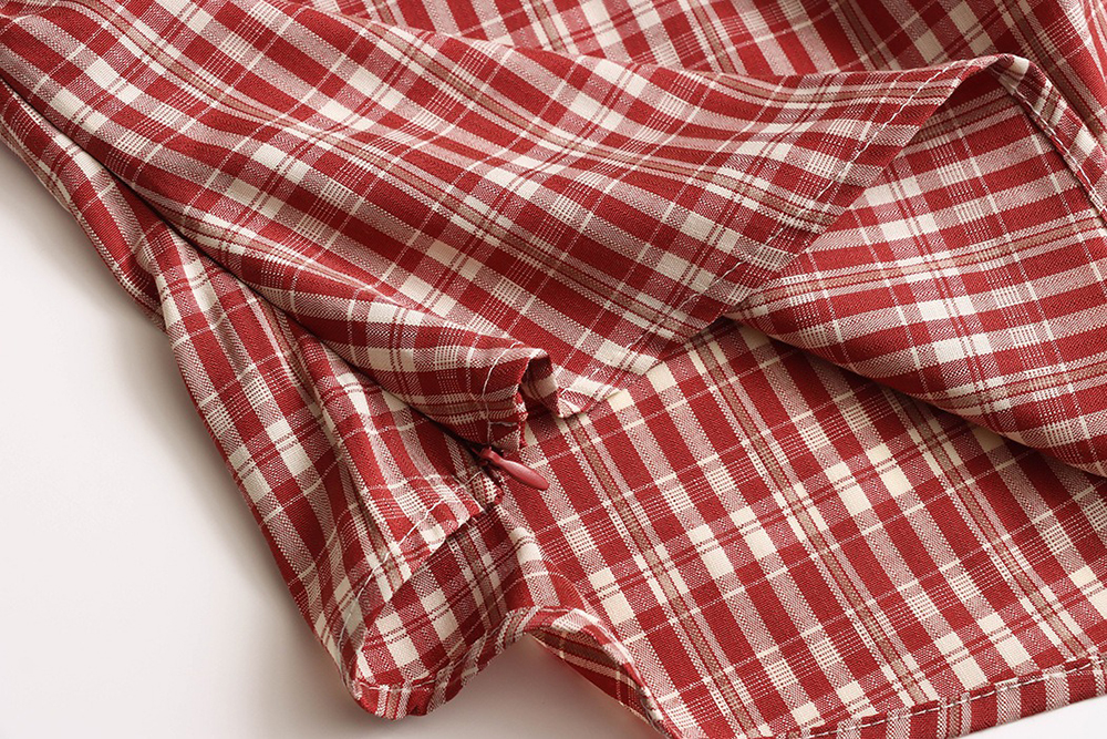 文藝風收腰格紋上衣,evaviva,8C-FD7539,文藝風收腰格紋上衣,領500,999免運