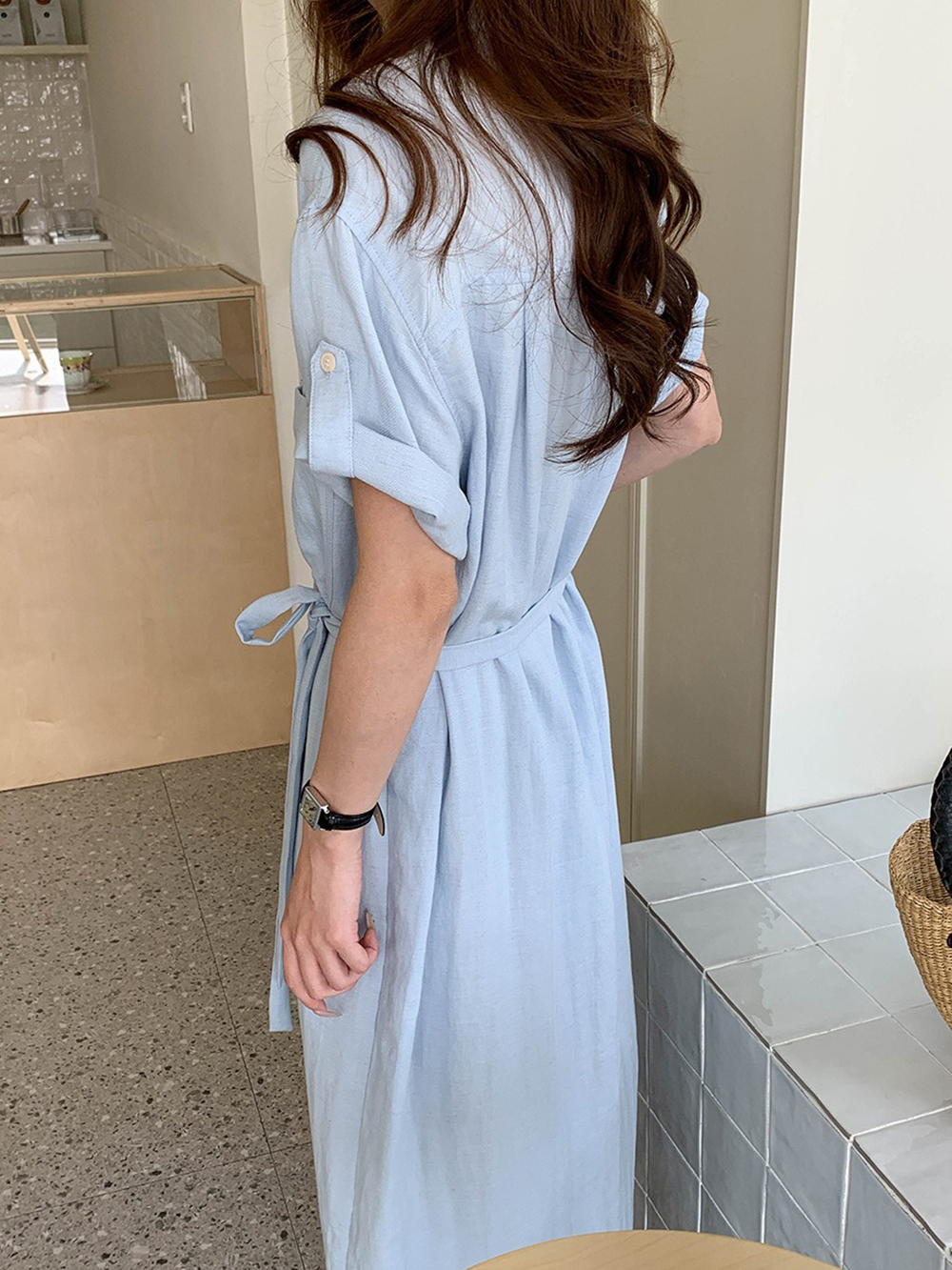 天絲混紡綁帶襯衫洋裝,evaviva,8C-FD7568,天絲混紡綁帶襯衫洋裝,周新品優惠,NEWARRIVAL