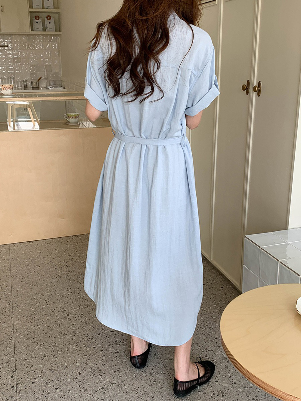 天絲混紡綁帶襯衫洋裝,evaviva,8C-FD7568,天絲混紡綁帶襯衫洋裝,周新品優惠,NEWARRIVAL