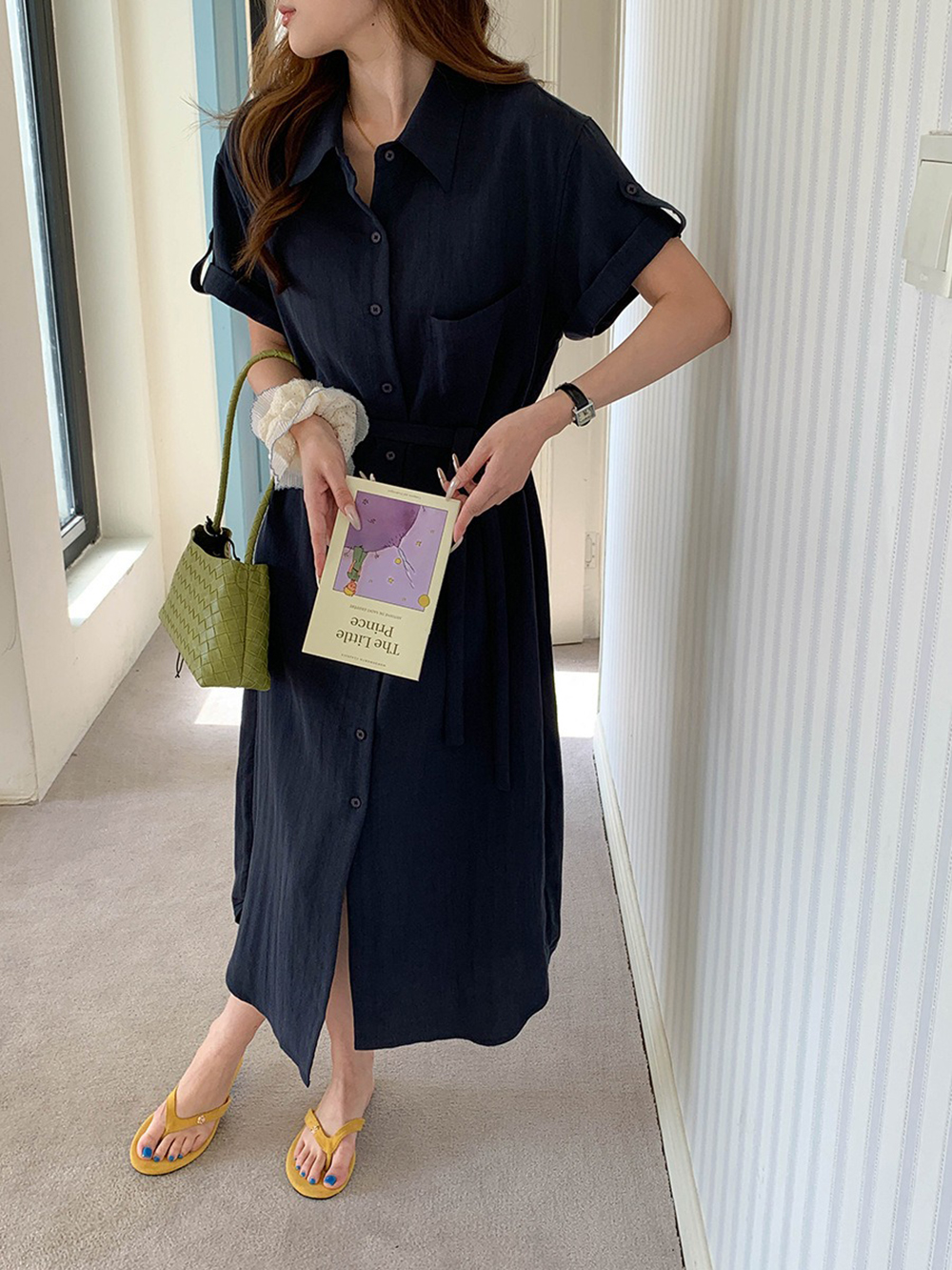 天絲混紡綁帶襯衫洋裝,evaviva,8C-FD7568,天絲混紡綁帶襯衫洋裝,周新品優惠,NEWARRIVAL