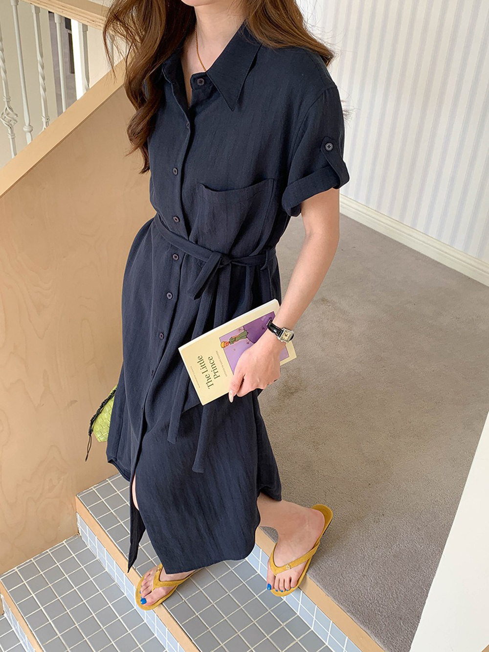 天絲混紡綁帶襯衫洋裝,evaviva,8C-FD7568,天絲混紡綁帶襯衫洋裝,周新品優惠,NEWARRIVAL