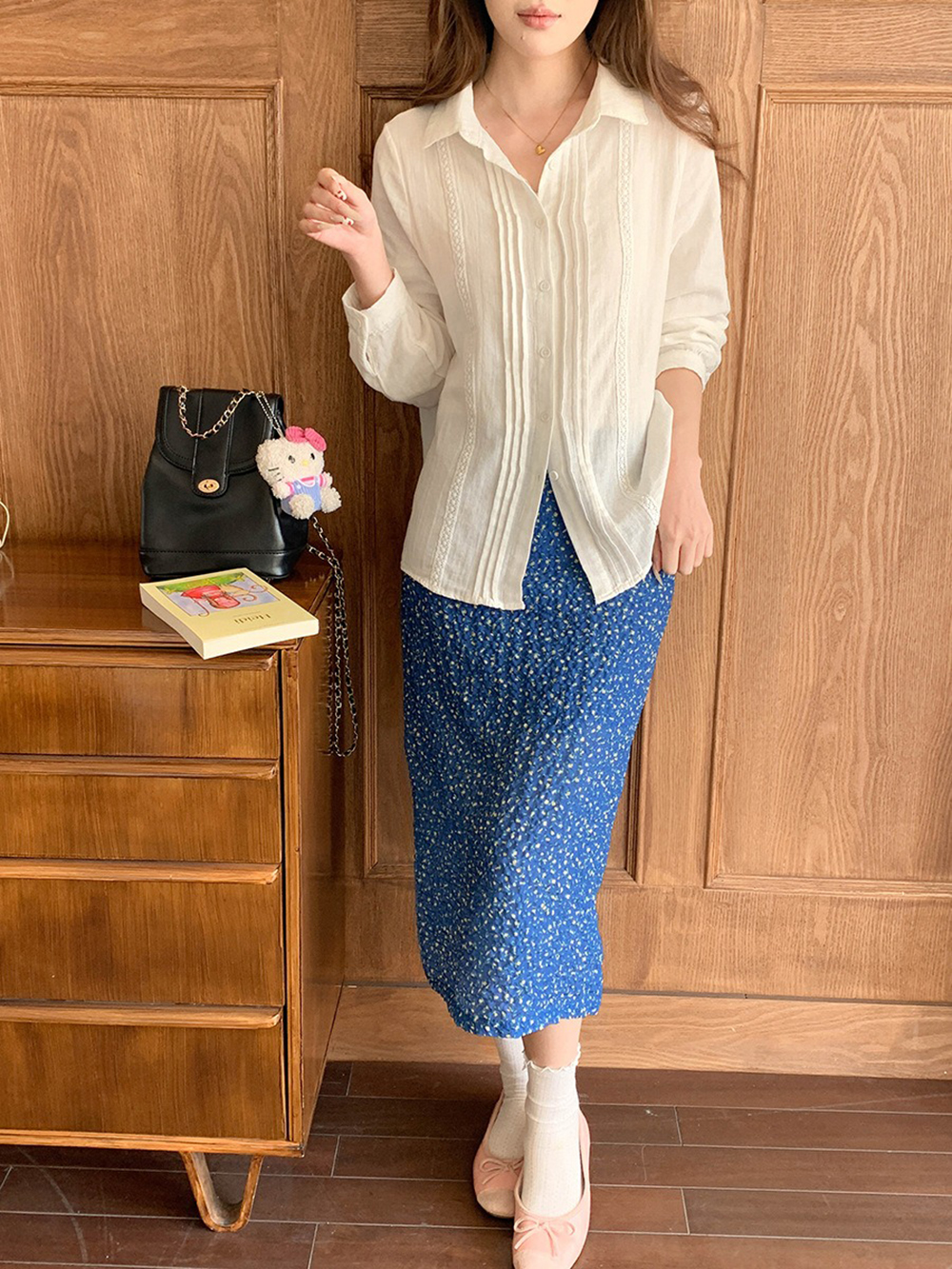 緹花刺繡風琴摺襯衫,evaviva,8C-FD7569,緹花刺繡風琴摺襯衫,領500,999免運