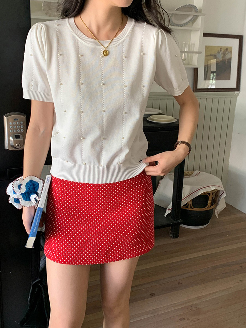 小香風釘珠針織上衣,evaviva,8C-FD7570,小香風釘珠針織上衣,領500,999免運