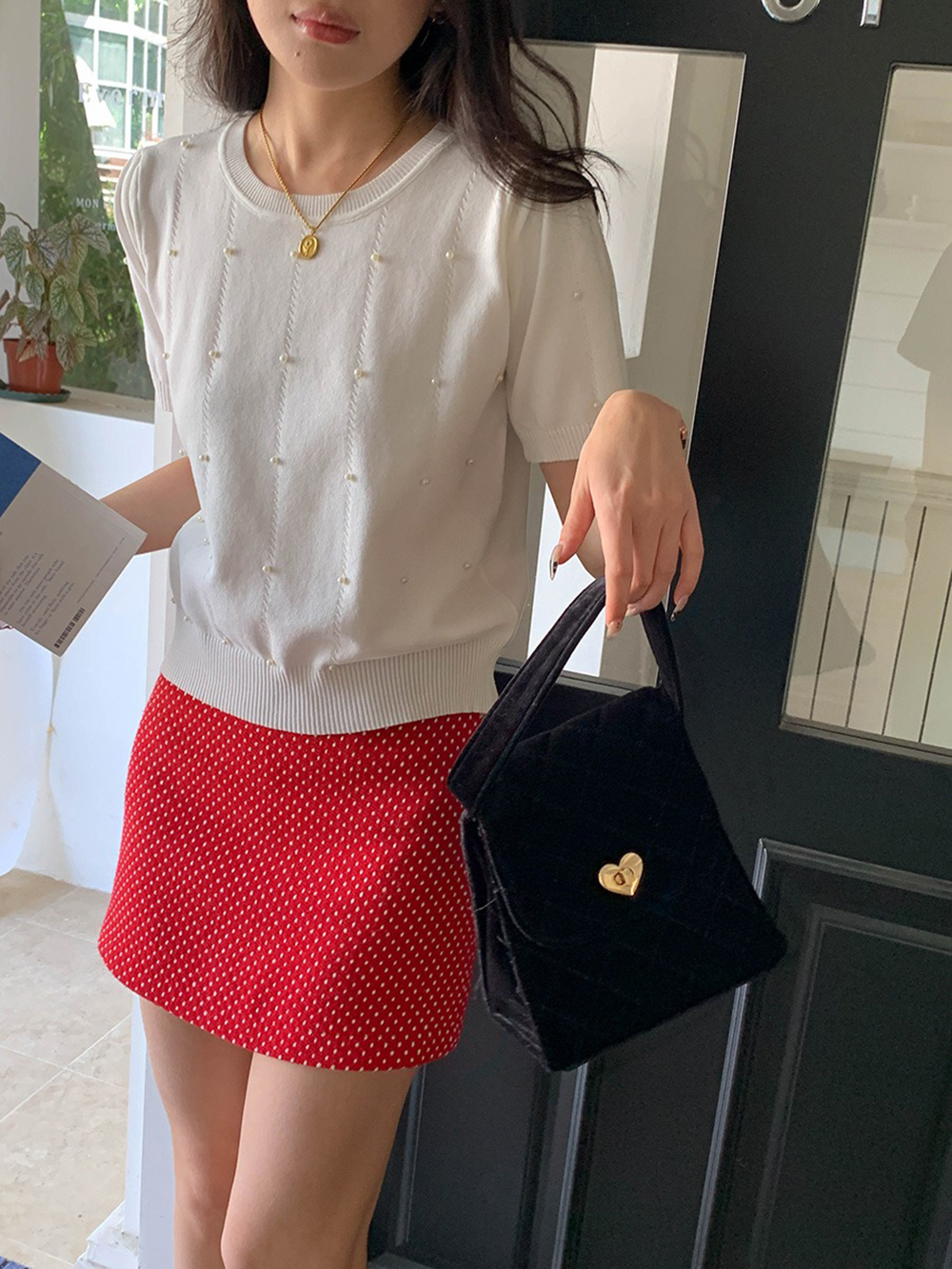 小香風釘珠針織上衣,evaviva,8C-FD7570,小香風釘珠針織上衣,領500,999免運