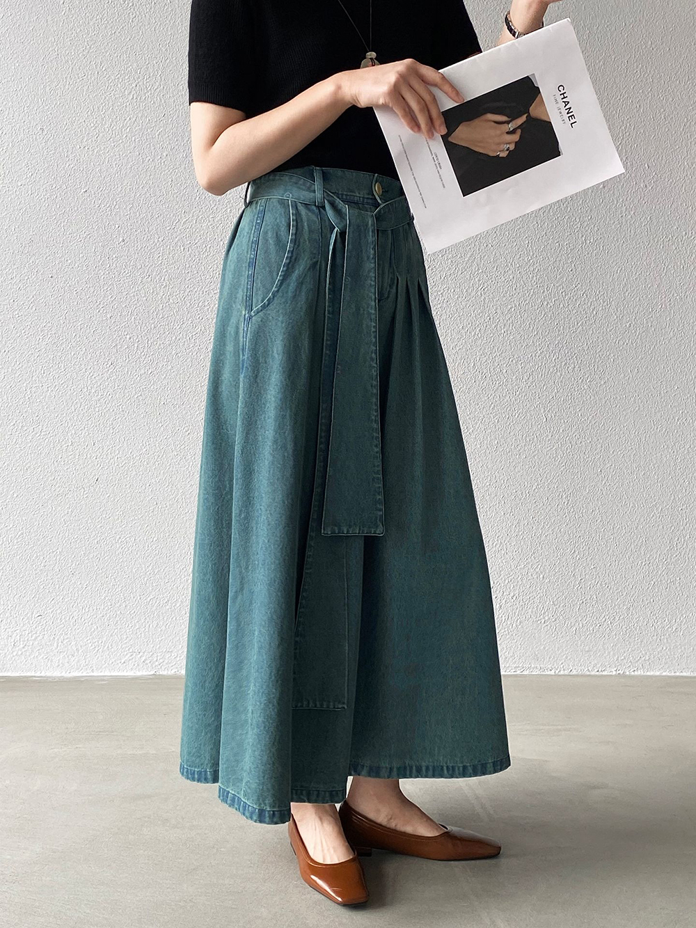 後腰鬆緊打摺感牛仔裙,evaviva,8C-GZ7572,後腰鬆緊打摺感牛仔裙,周新品優惠,NEWARRIVAL