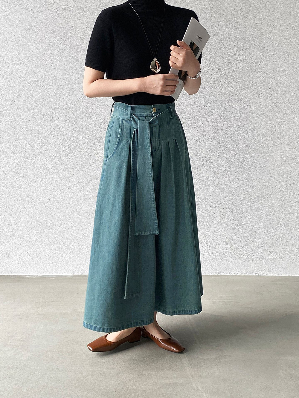 後腰鬆緊打摺感牛仔裙,evaviva,8C-GZ7572,後腰鬆緊打摺感牛仔裙,周新品優惠,NEWARRIVAL