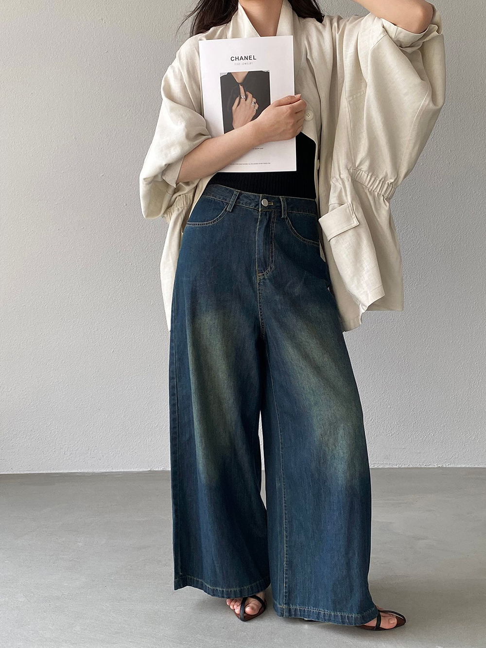 復古質感牛仔寬褲,evaviva,8C-GZ7573,復古質感牛仔寬褲,周新品優惠,NEWARRIVAL