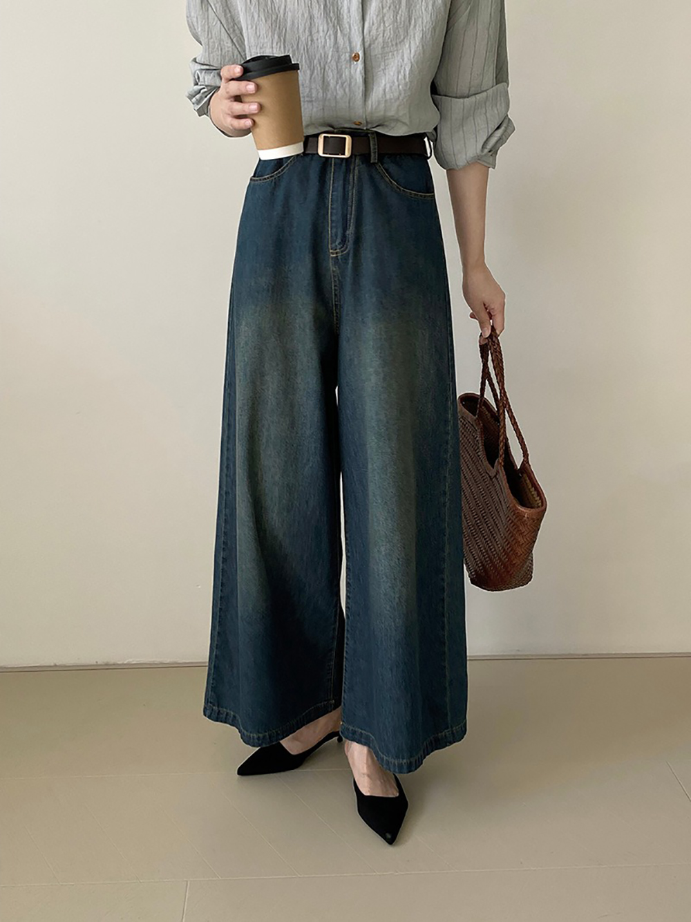 復古質感牛仔寬褲,evaviva,8C-GZ7573,復古質感牛仔寬褲,周新品優惠,NEWARRIVAL