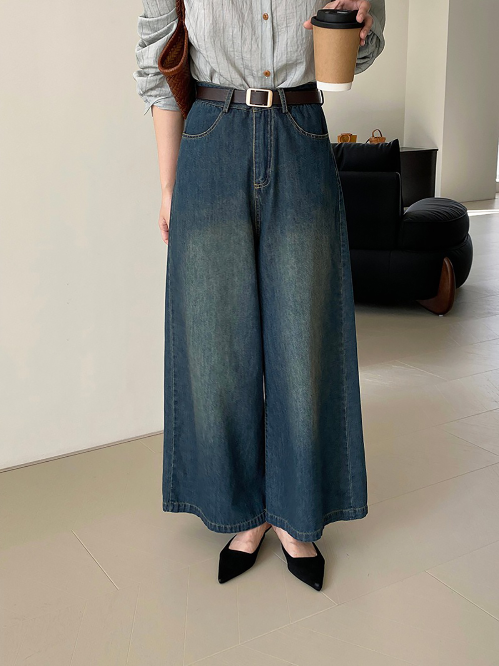 復古質感牛仔寬褲,evaviva,8C-GZ7573,復古質感牛仔寬褲,周新品優惠,NEWARRIVAL