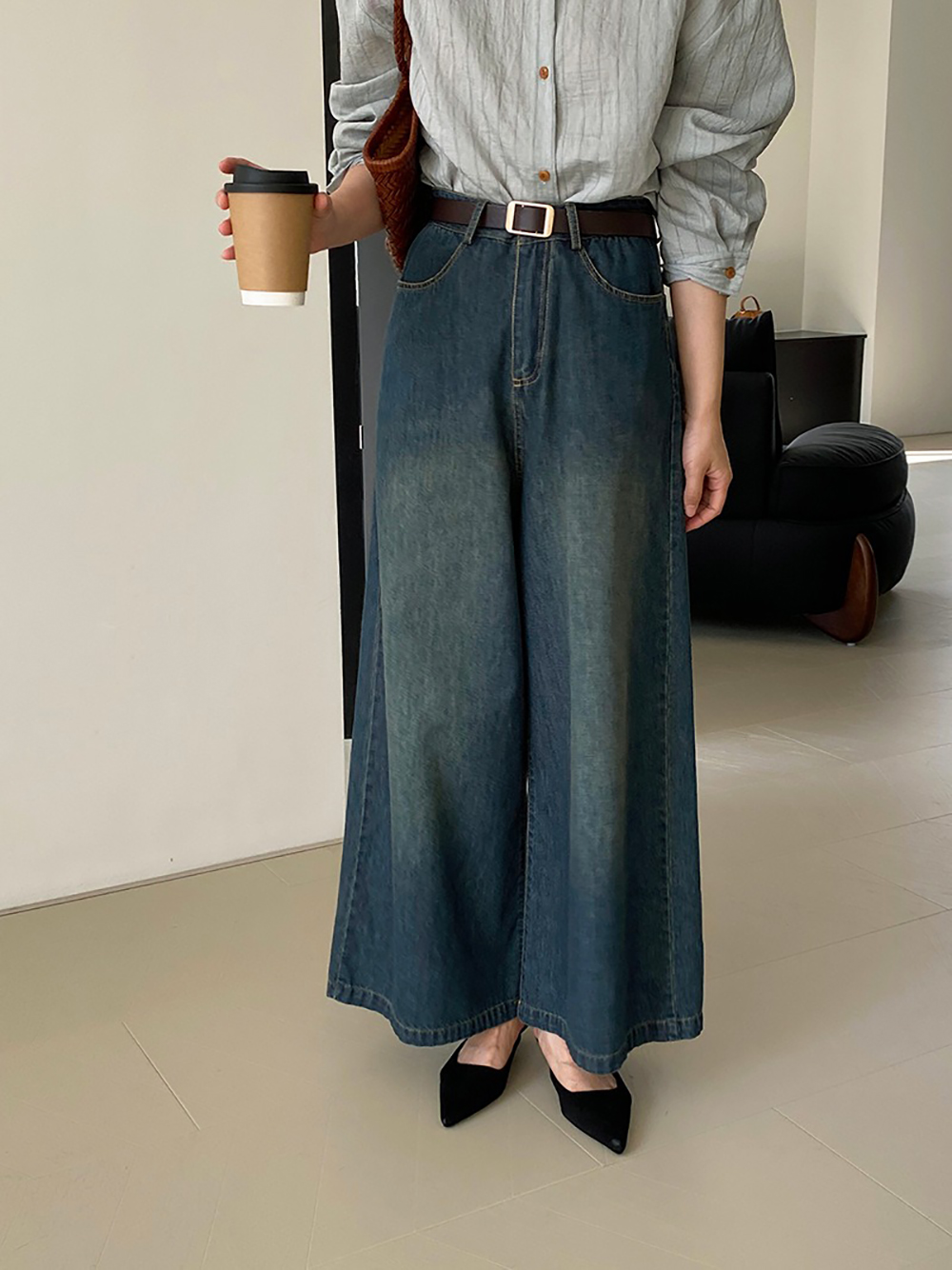 復古質感牛仔寬褲,evaviva,8C-GZ7573,復古質感牛仔寬褲,周新品優惠,NEWARRIVAL