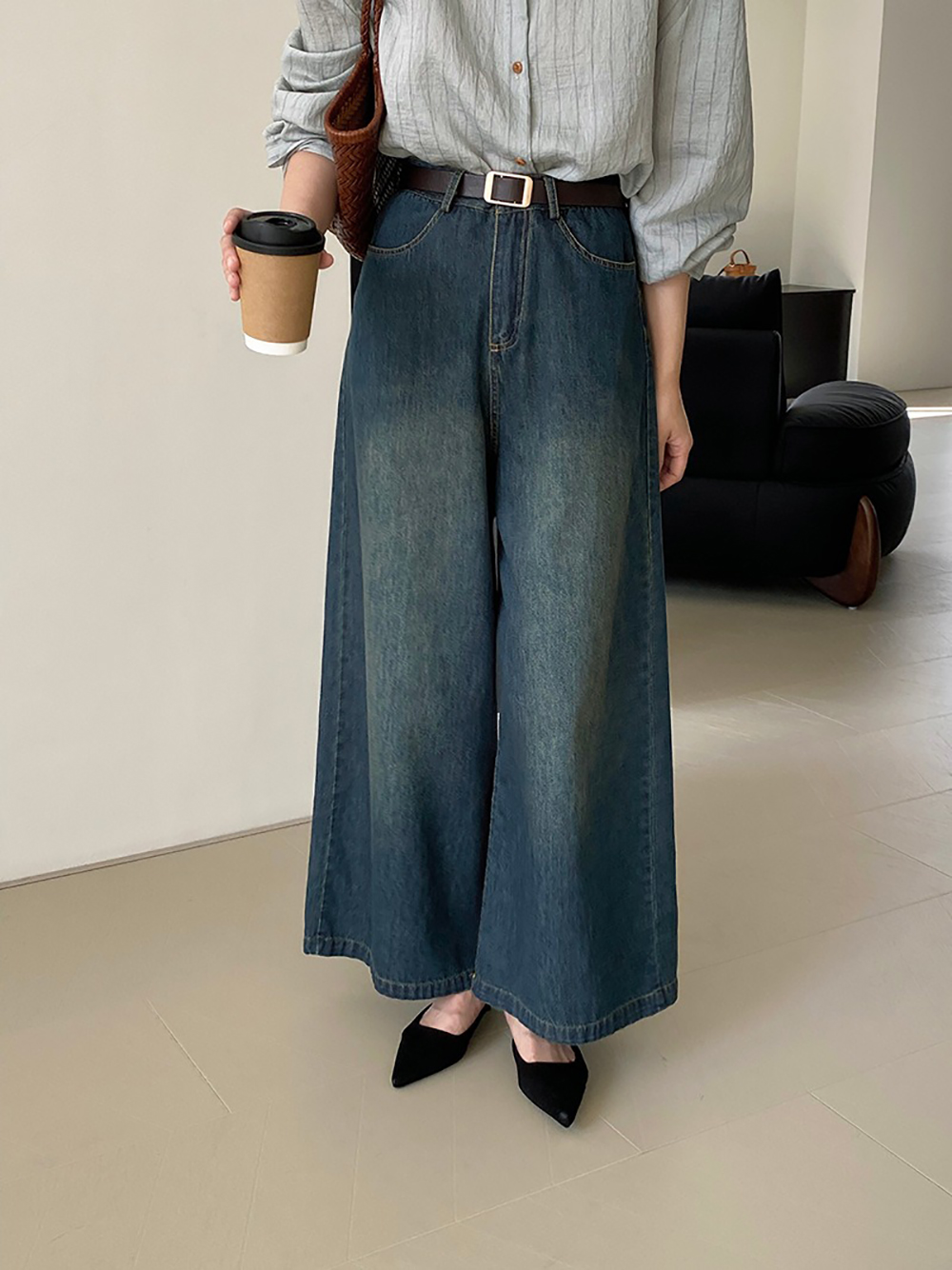 復古質感牛仔寬褲,evaviva,8C-GZ7573,復古質感牛仔寬褲,周新品優惠,NEWARRIVAL