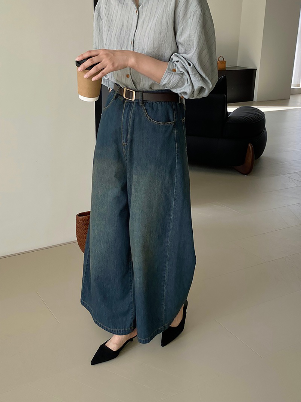 復古質感牛仔寬褲,evaviva,8C-GZ7573,復古質感牛仔寬褲,周新品優惠,NEWARRIVAL