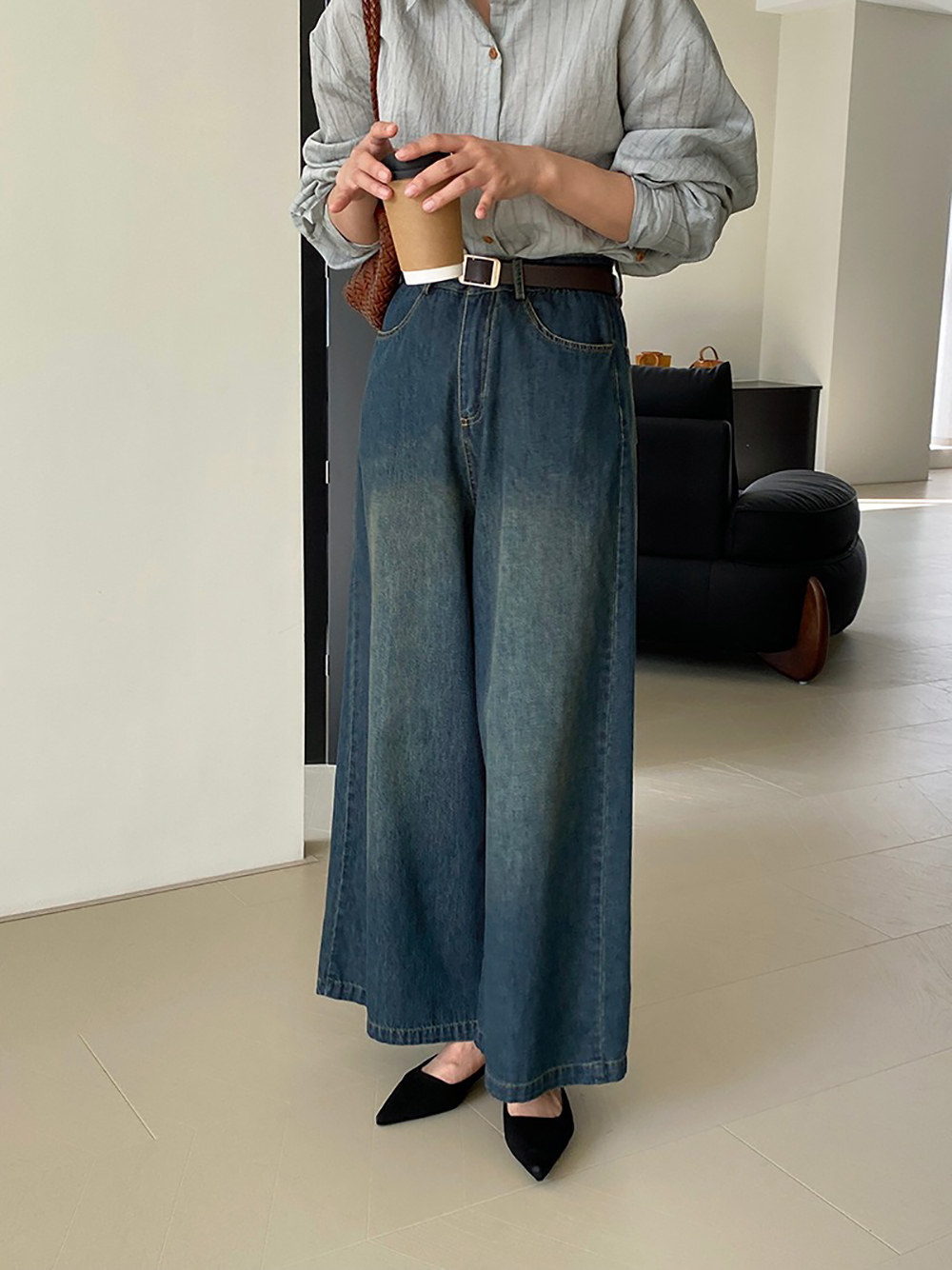 復古質感牛仔寬褲,evaviva,8C-GZ7573,復古質感牛仔寬褲,周新品優惠,NEWARRIVAL