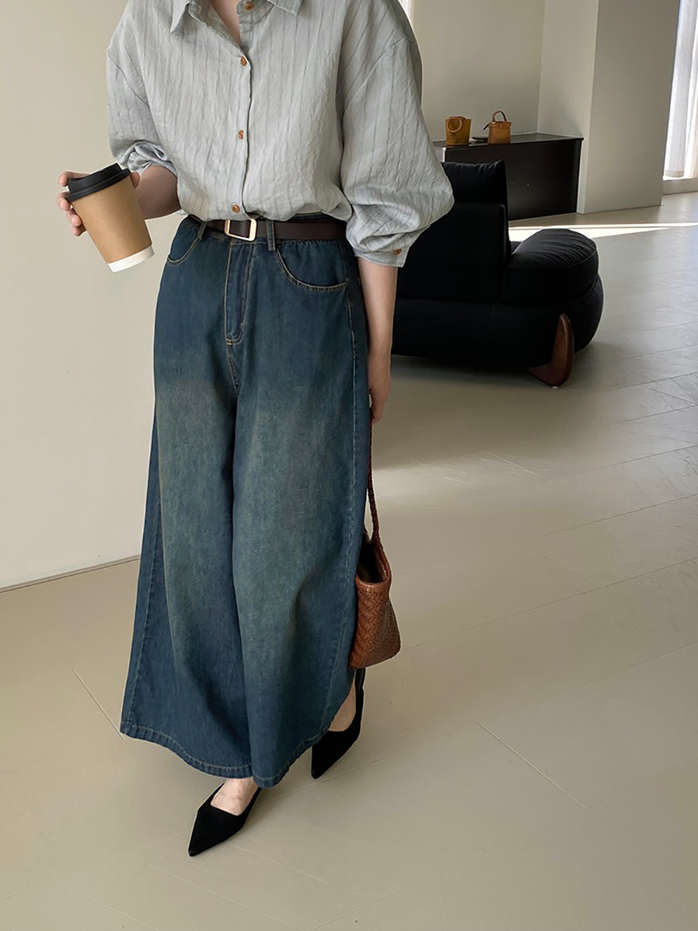 復古質感牛仔寬褲,evaviva,8C-GZ7573,復古質感牛仔寬褲,周新品優惠,NEWARRIVAL