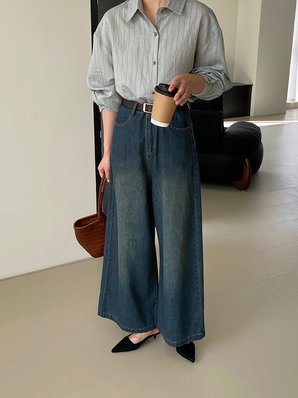 復古質感牛仔寬褲,evaviva,8C-GZ7573,復古質感牛仔寬褲,周新品優惠,NEWARRIVAL