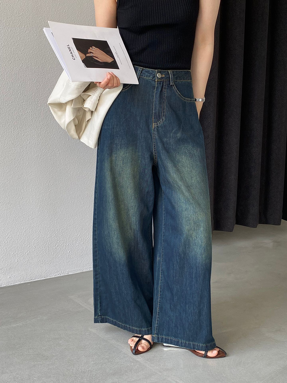復古質感牛仔寬褲,evaviva,8C-GZ7573,復古質感牛仔寬褲,周新品優惠,NEWARRIVAL