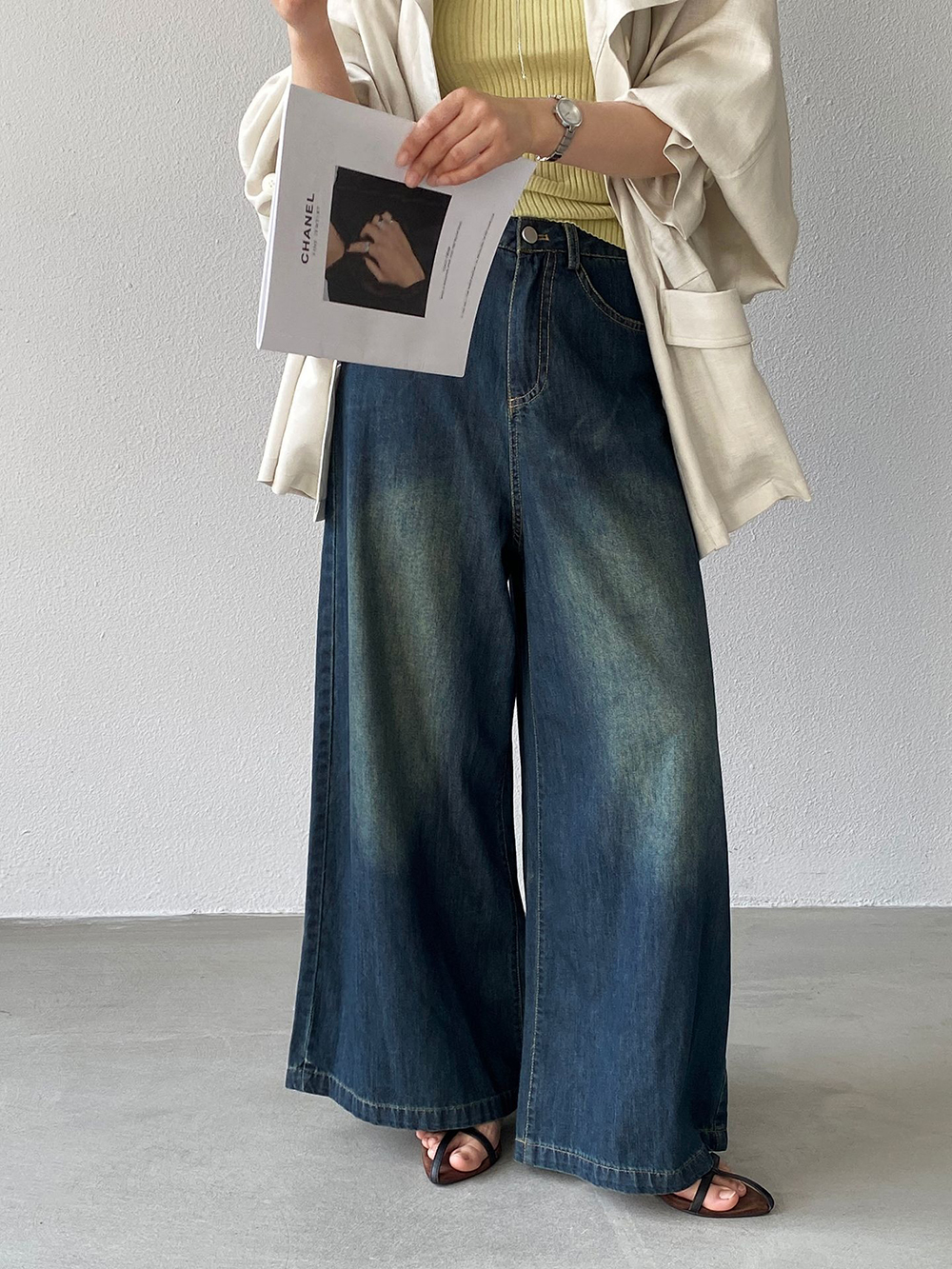 復古質感牛仔寬褲,evaviva,8C-GZ7573,復古質感牛仔寬褲,周新品優惠,NEWARRIVAL