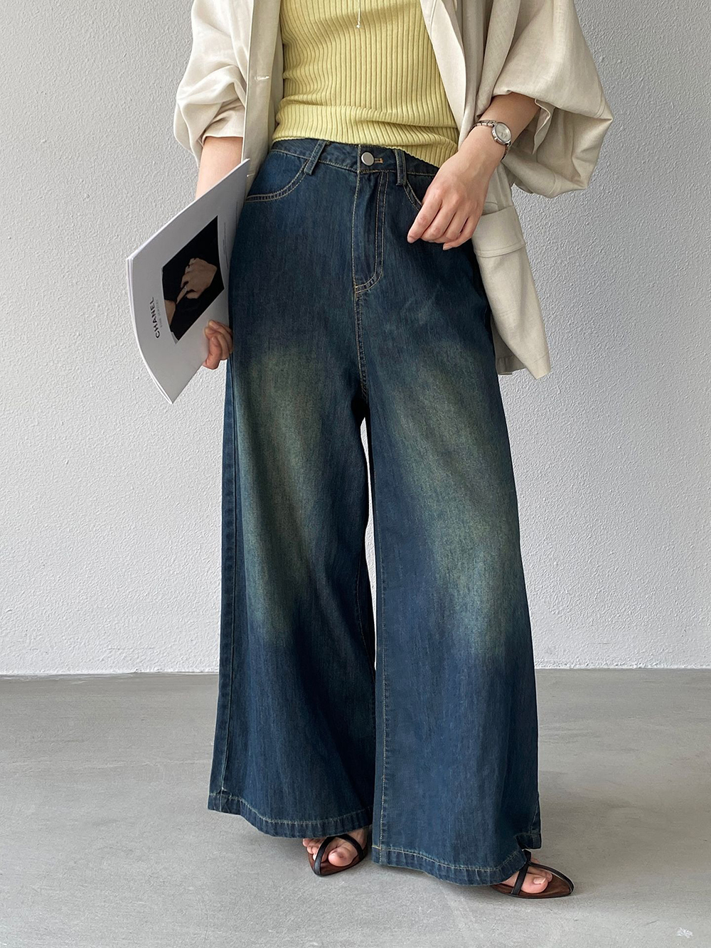 復古質感牛仔寬褲,evaviva,8C-GZ7573,復古質感牛仔寬褲,周新品優惠,NEWARRIVAL