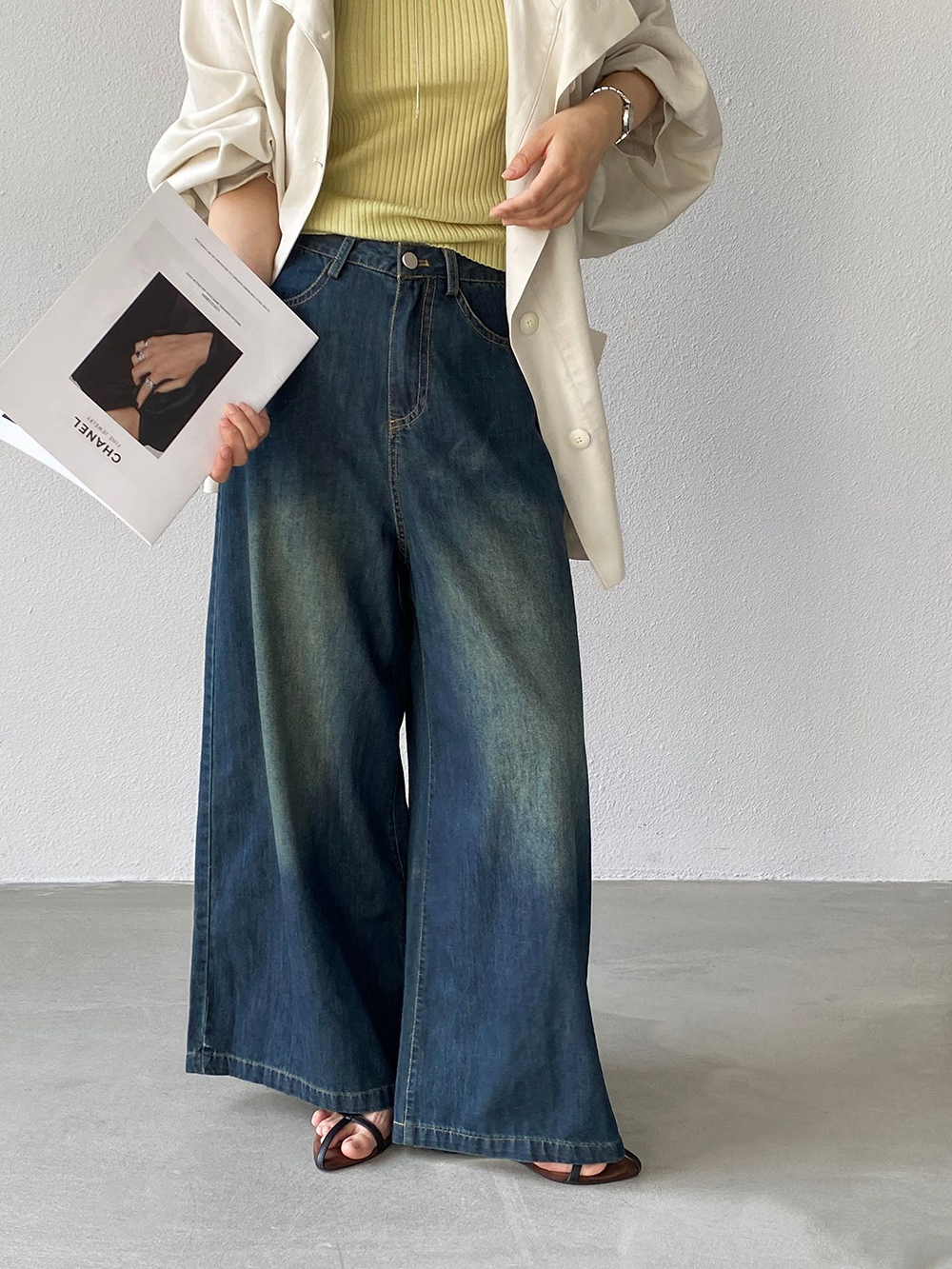 復古質感牛仔寬褲,evaviva,8C-GZ7573,復古質感牛仔寬褲,周新品優惠,NEWARRIVAL