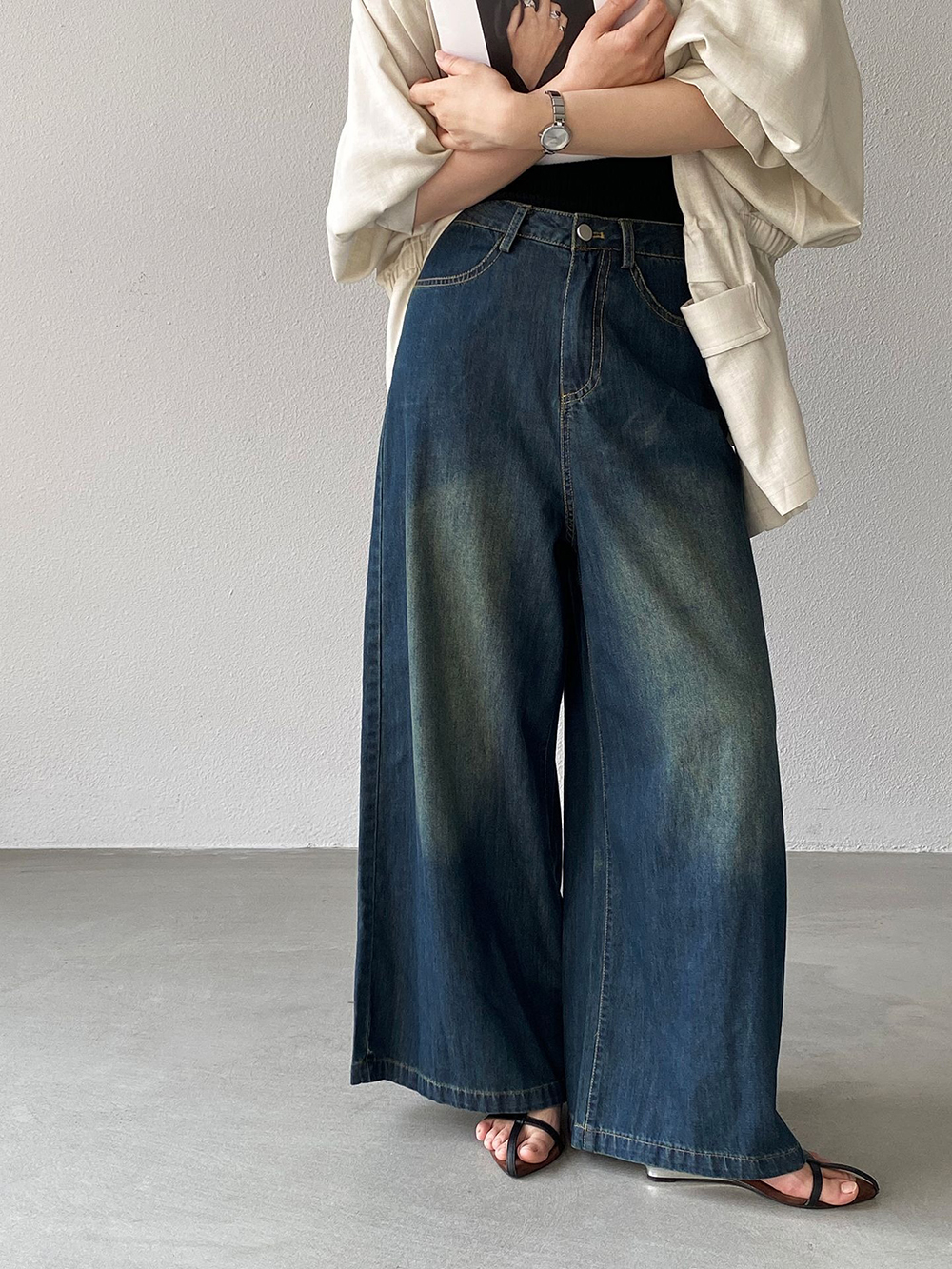 復古質感牛仔寬褲,evaviva,8C-GZ7573,復古質感牛仔寬褲,周新品優惠,NEWARRIVAL