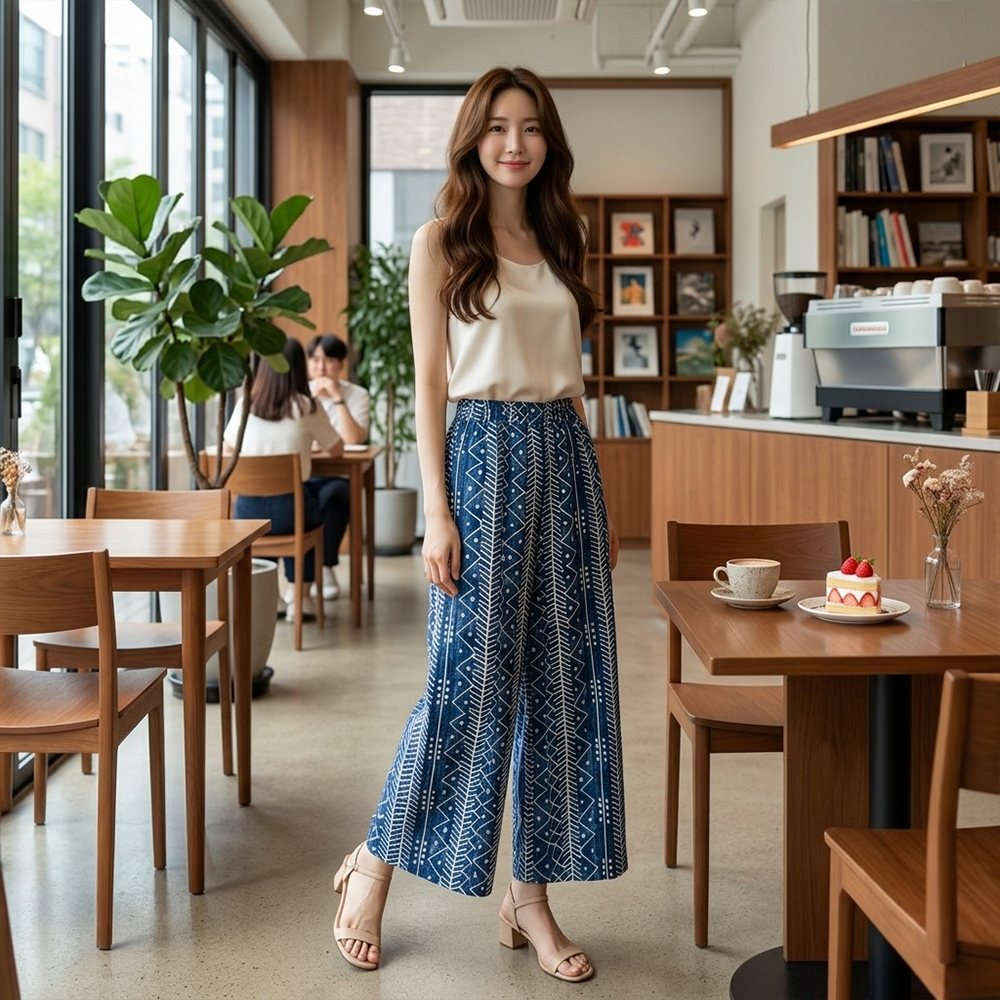 民族文藝風棉麻寬褲