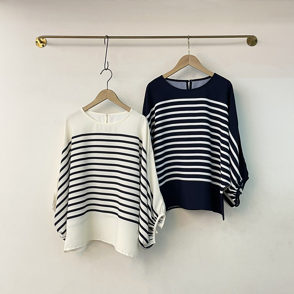 垂墜感飛鼠袖條紋上衣,evaviva,99-AL7582,垂墜感飛鼠袖條紋上衣,領500,999免運