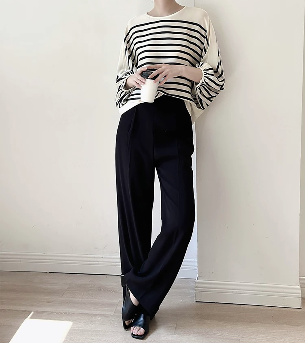 垂墜感飛鼠袖條紋上衣,evaviva,99-AL7582,垂墜感飛鼠袖條紋上衣,領500,999免運