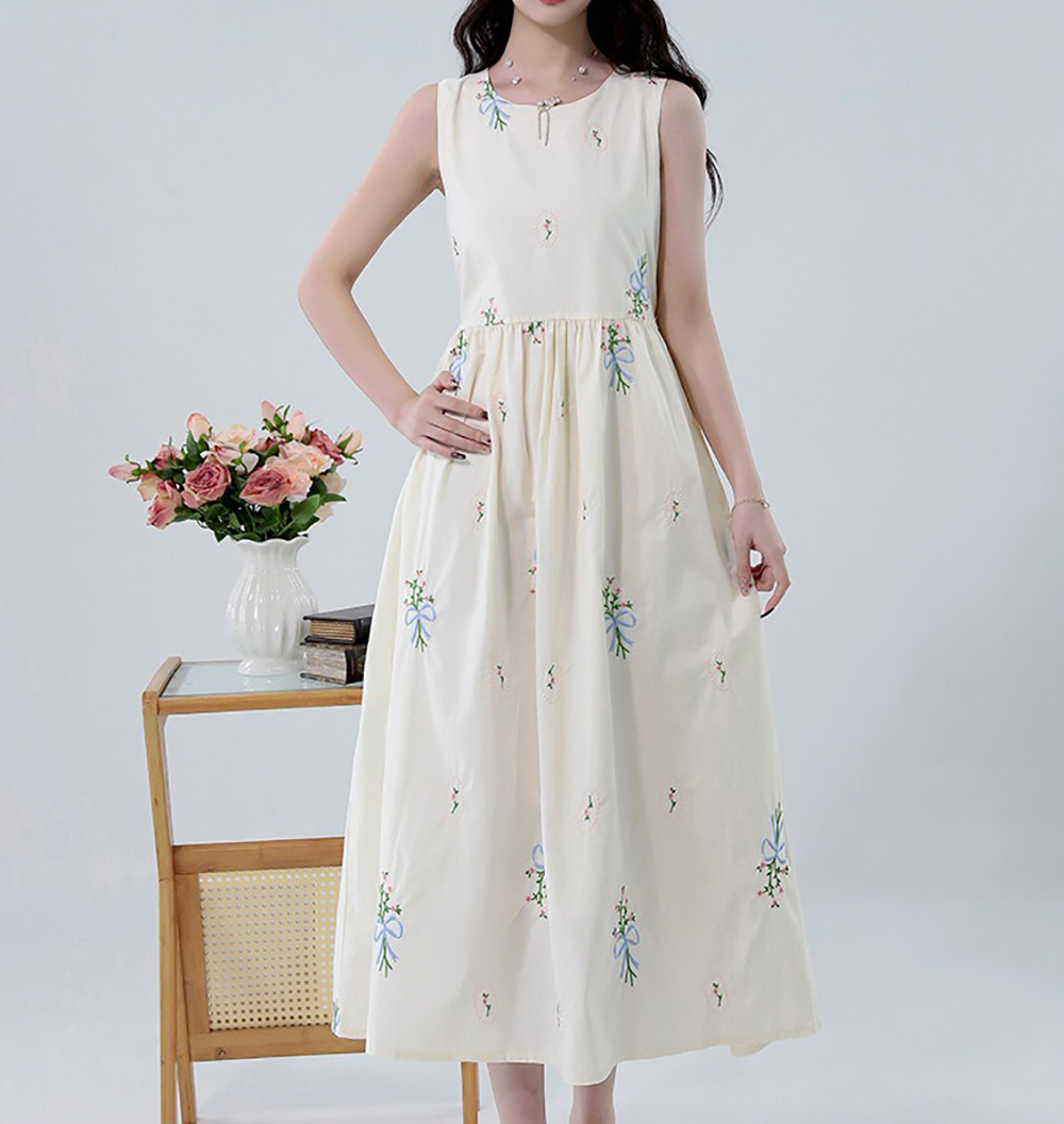 甜美清新繡花背心洋裝,evaviva,8C-GO7639,甜美清新繡花背心洋裝,周新品優惠,NEWARRIVAL