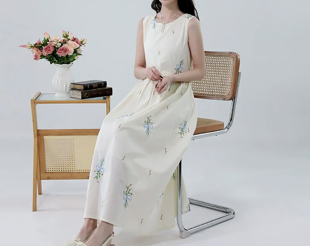 甜美清新繡花背心洋裝,evaviva,8C-GO7639,甜美清新繡花背心洋裝,周新品優惠,NEWARRIVAL