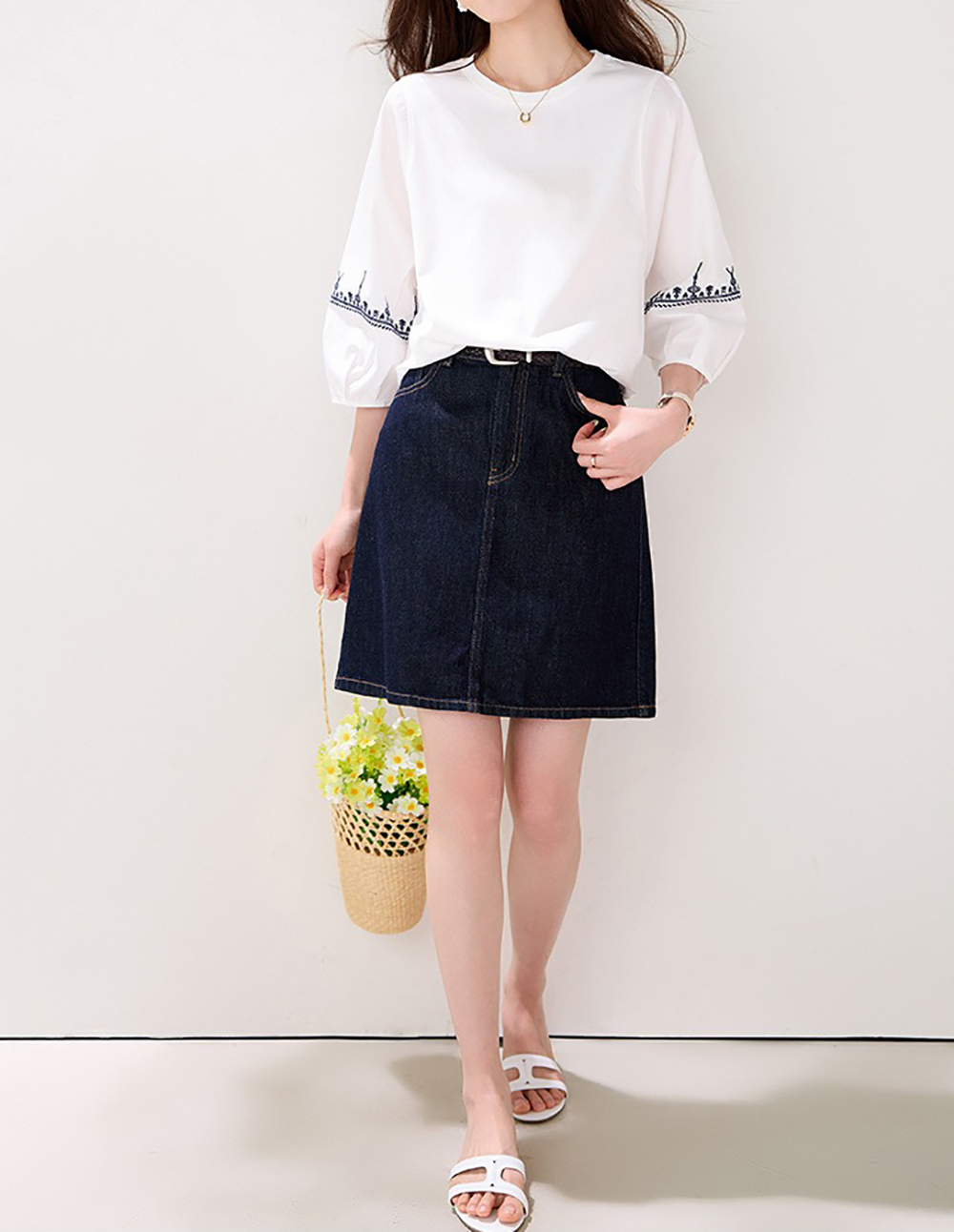 精緻刺繡七分袖上衣,evaviva,8C-GO7676,精緻刺繡七分袖上衣,周新品優惠,NEWARRIVAL