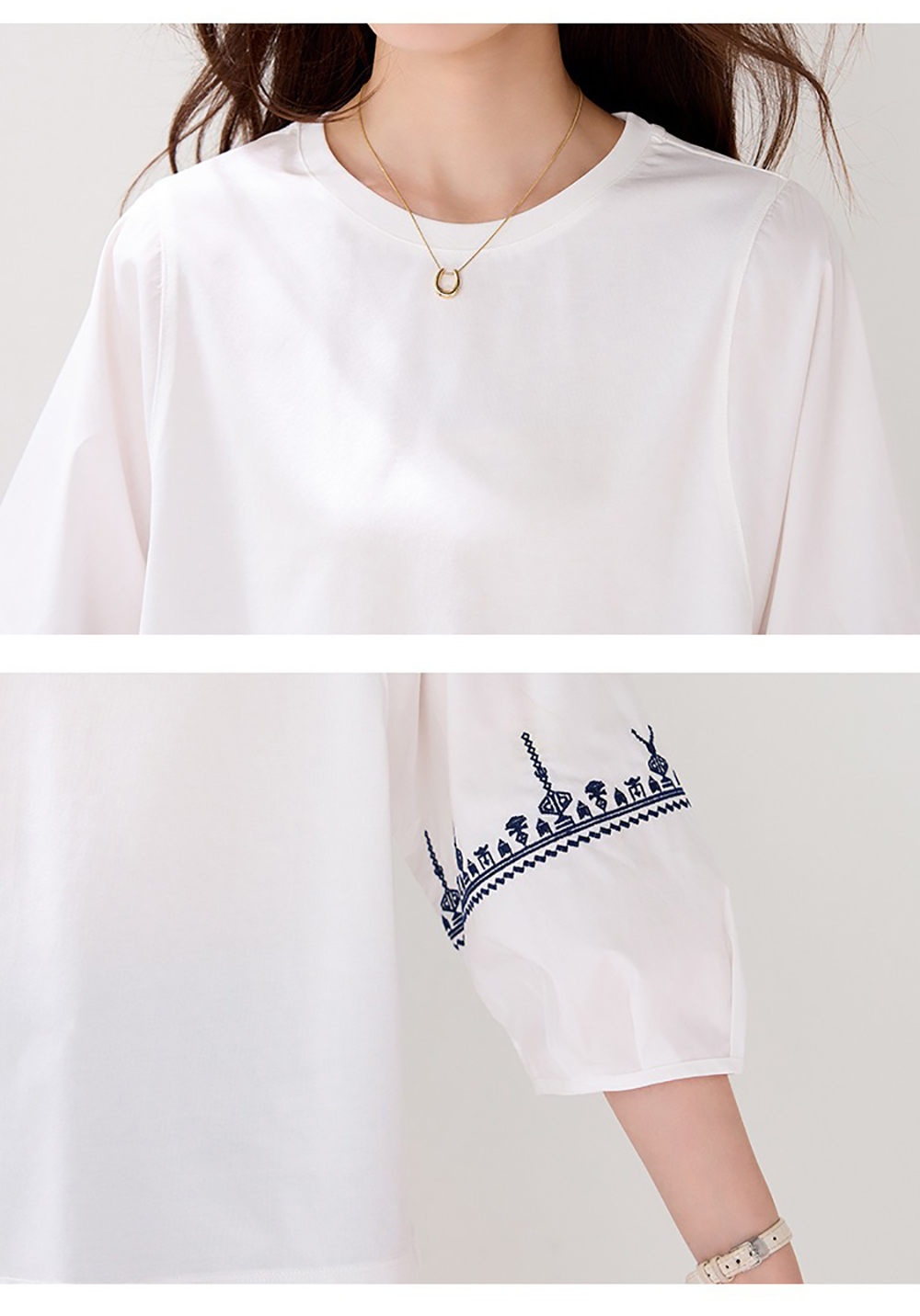 精緻刺繡七分袖上衣,evaviva,8C-GO7676,精緻刺繡七分袖上衣,周新品優惠,NEWARRIVAL