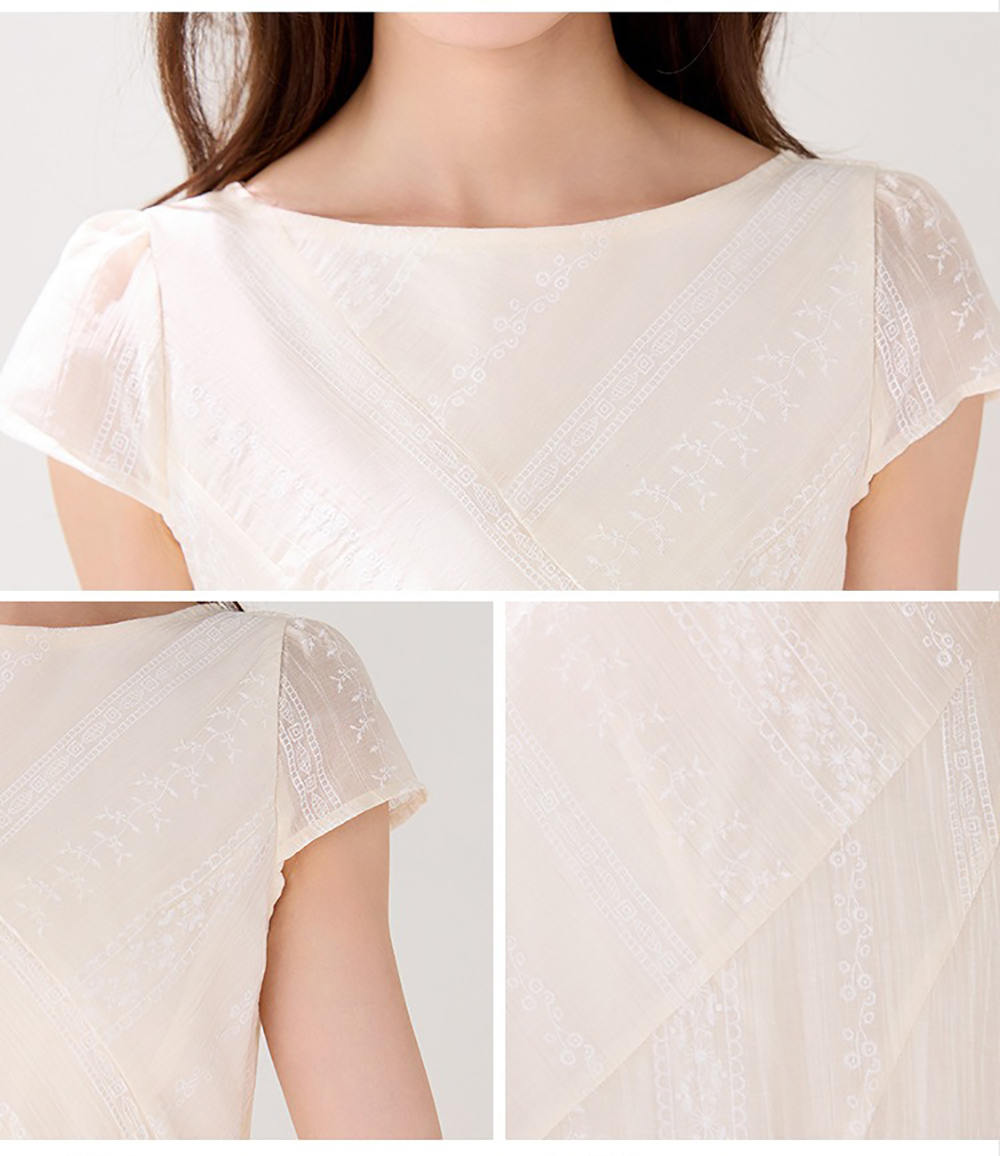 緹花刺繡A字修身洋裝,evaviva,8C-GO7723,緹花刺繡A字修身洋裝,領500,999免運
