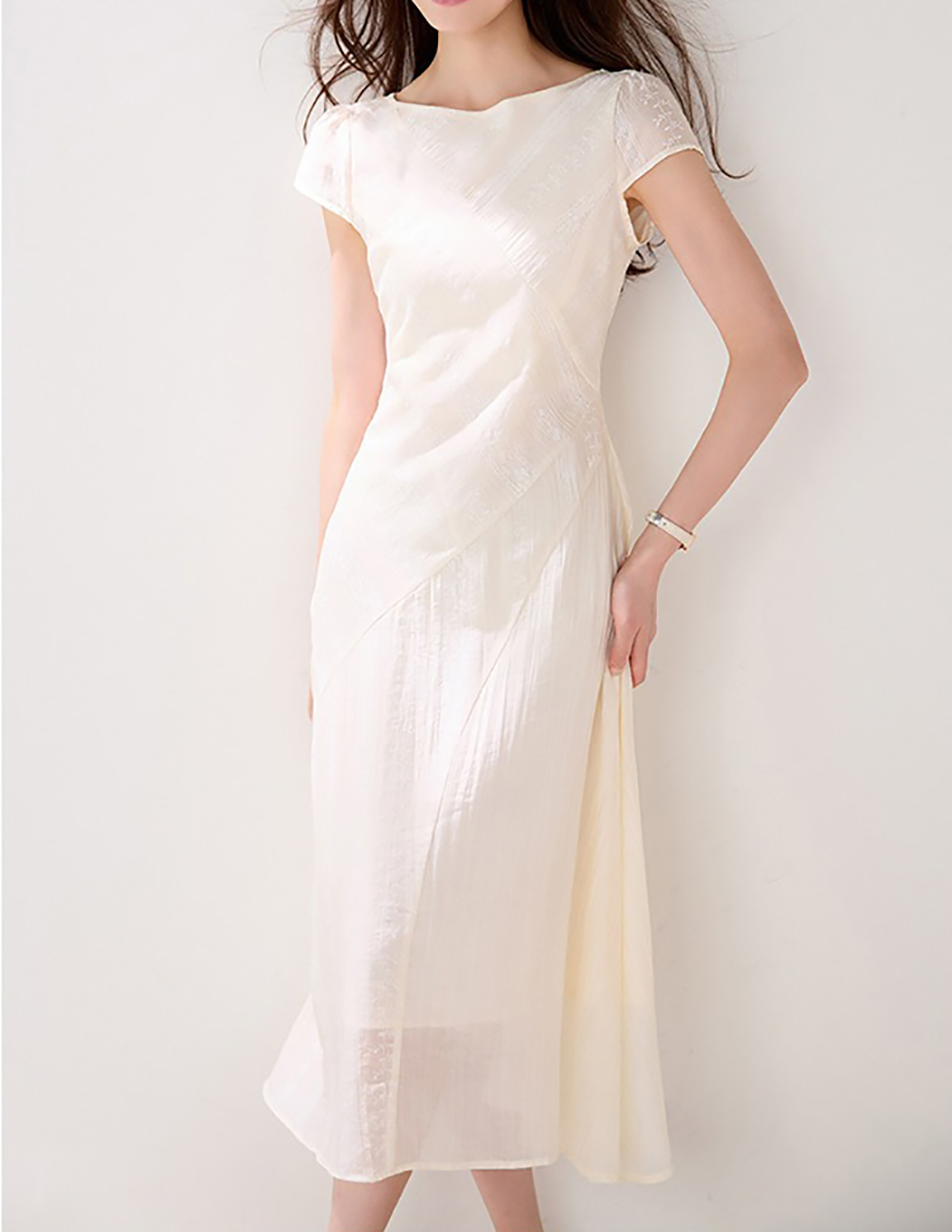 緹花刺繡A字修身洋裝,evaviva,8C-GO7723,緹花刺繡A字修身洋裝,領500,999免運