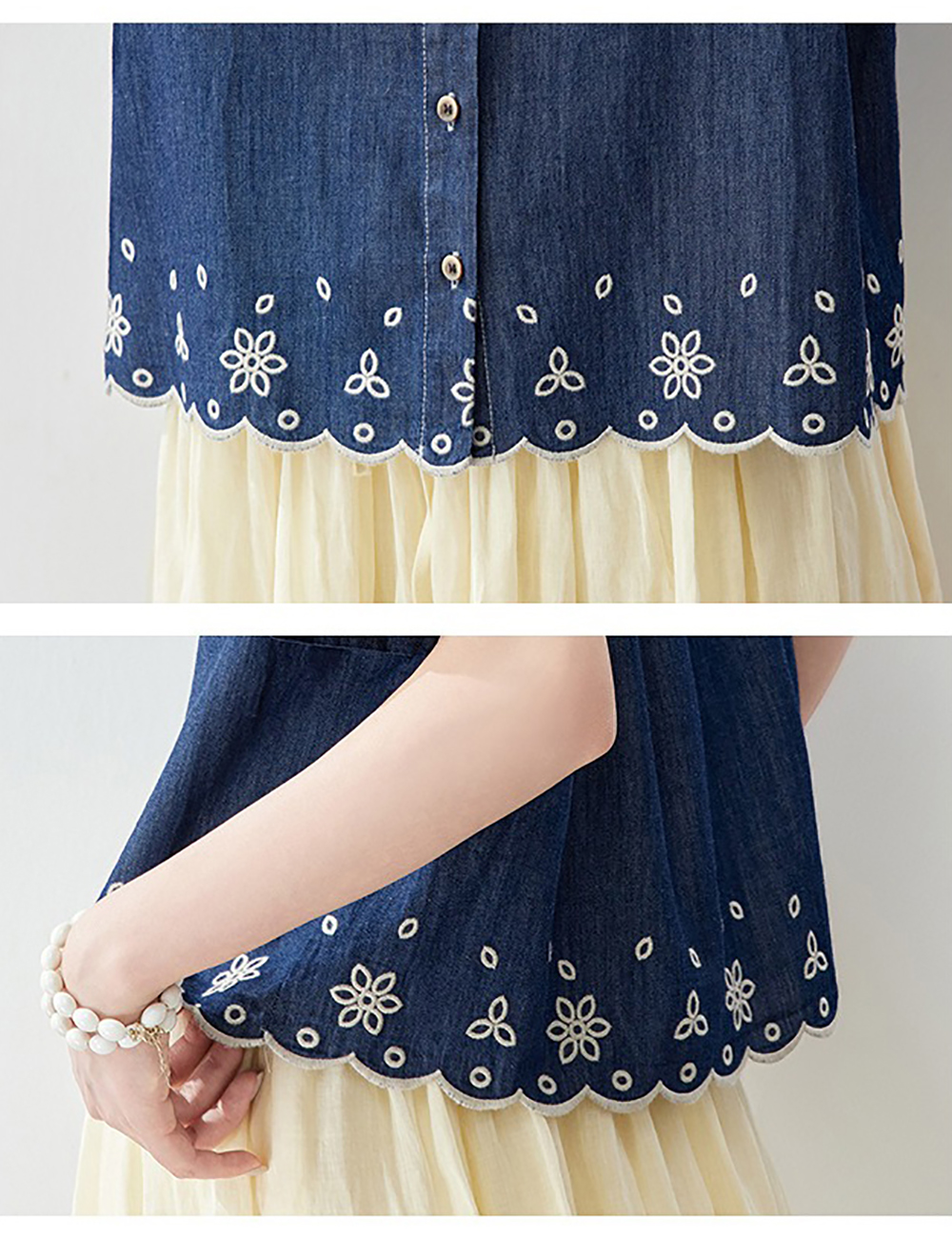 圓領刺繡款牛仔襯衫,evaviva,8C-HV7780,圓領刺繡款牛仔襯衫,周新品優惠,NEWARRIVAL