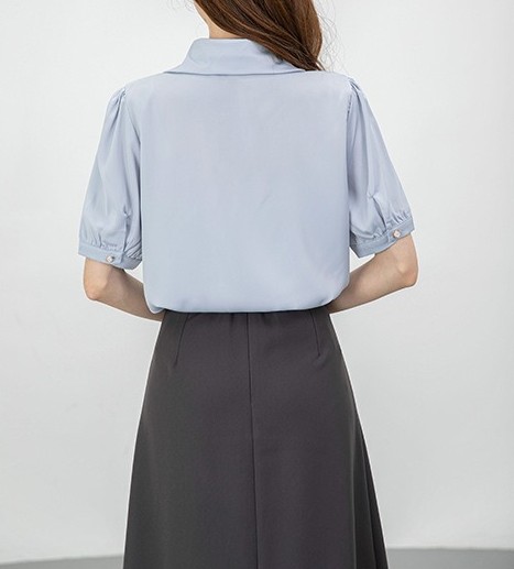 襯衫領扭結裝飾上衣,evaviva,8C-GO7863,襯衫領扭結裝飾上衣,周新品優惠,NEWARRIVAL