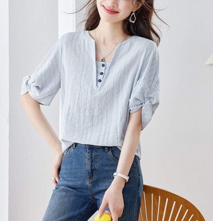 日系清新排扣開襟上衣,evaviva,8C-GO7887,日系清新排扣開襟上衣,領500,999免運