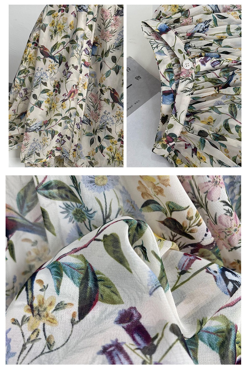 復古慵懶碎花雪紡襯衫,evaviva,8C-GC7913,復古慵懶碎花雪紡襯衫,領500,999免運