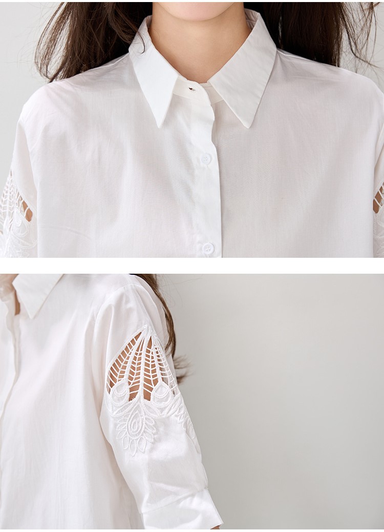 刺繡鏤空設計感襯衫,evaviva,8C-GO7917,刺繡鏤空設計感襯衫,周新品優惠,NEWARRIVAL